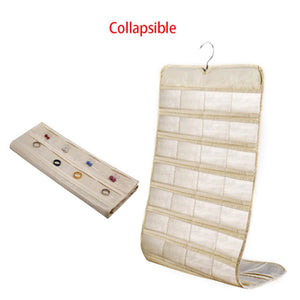80 Pockets Double Sided Hanging Jewelry Display Organizer Storage Bag