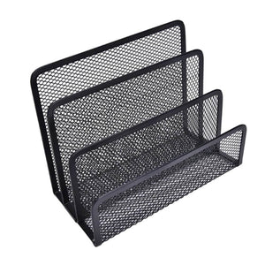 Black Metal Mesh Desk Organizer Desktop Letter Tray File Organiser Office Home Holder