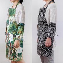 Load image into Gallery viewer, Cooking Apron Sleeveless and Oversleeves Flower Geometric Design Apron for Chefs
