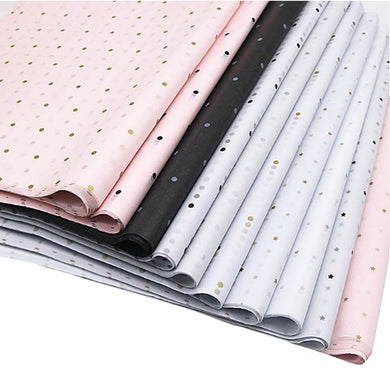 REM 28pcs 50cm*70cm Dot Print Tissue Papers Flower Wrapping Papers Gift Packaging Craft Paper