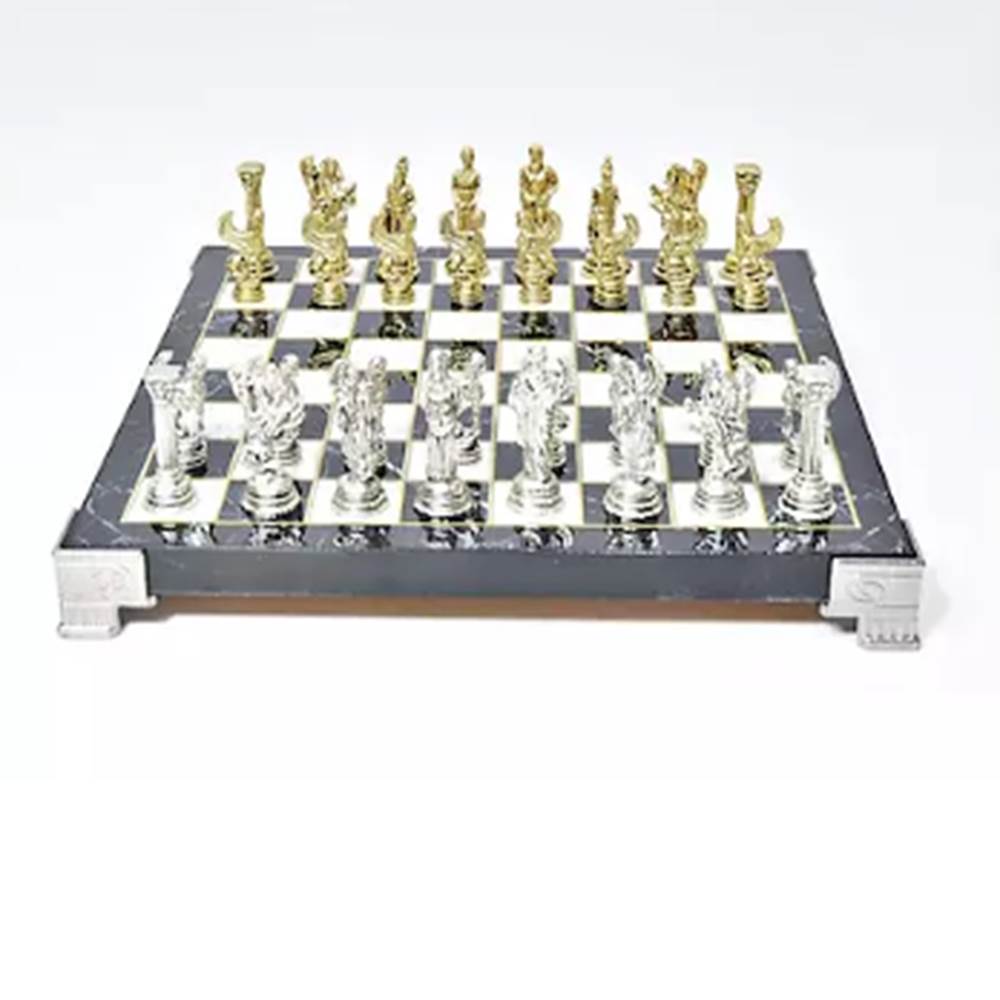 Luxury Metal Chess Set First-Class Chrome Plated Boxed Wooden Game Set Christmas Gift
