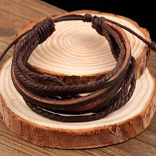 Load image into Gallery viewer, (US Fast Ship) Hot Sale Men&#39;s Fashion Bracelets Five Wax Ropes Handmade Leather Brown Bracelet
