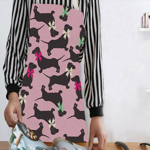 1 Pc Cotton Linen BullDog Dog Print Kitchen Aprons Unisex Dinner Party Cooking Cleaning Apron