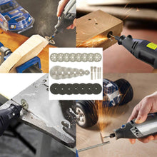 Load image into Gallery viewer, REM 32pcs HSS Mini Circular Saw Blade Set Cutting Disc Diamond Metal Power Tools for Dremel Drill