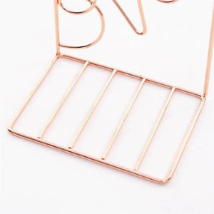 2Pcs/Pair Creative Love Shaped Metal Bookends Desk Storage Holder Shelf Book Organizer Stand