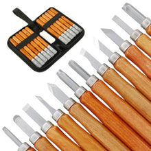 Load image into Gallery viewer, 12pcs DIY  Woodcut Knife Sculpture Wood Carving Tools Woodworking Arts Crafts Cutter Graver