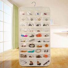 Load image into Gallery viewer, 80 Pockets Double Sided Hanging Jewelry Display Organizer Storage Bag
