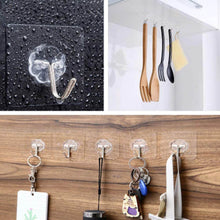 Load image into Gallery viewer, 20Pcs/Set Transparent Seamless Self-Adhesive Hook Load Bearing 10KG Waterproof Strong Hanger