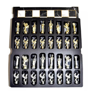 Luxury Metal Chess Set First-Class Chrome Plated Boxed Wooden Game Set Christmas Gift