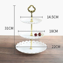 Load image into Gallery viewer, Portable 3-Tier Fruit Plate Cake Candy Dessert Stand Rack Holder Home Party Catering