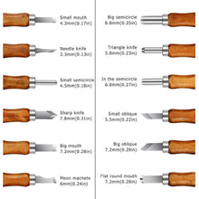 Load image into Gallery viewer, 12pcs DIY  Woodcut Knife Sculpture Wood Carving Tools Woodworking Arts Crafts Cutter Graver