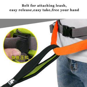New Hand Free Dog Jogging Belt Running Walking Training Belt Adjustable With Water Bottle Dog Waist Belt