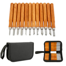 Load image into Gallery viewer, 12pcs DIY  Woodcut Knife Sculpture Wood Carving Tools Woodworking Arts Crafts Cutter Graver
