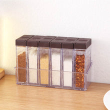 Load image into Gallery viewer, 6pcs/set Acrylic Transparent Spice Jar Colorful Lid Seasoning Box Salt Condiment Storage Containers
