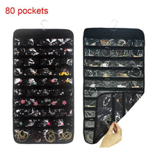 Load image into Gallery viewer, 80 Pockets Double Sided Hanging Jewelry Display Organizer Storage Bag