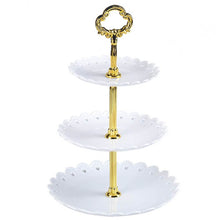 Load image into Gallery viewer, Portable 3-Tier Fruit Plate Cake Candy Dessert Stand Rack Holder Home Party Catering