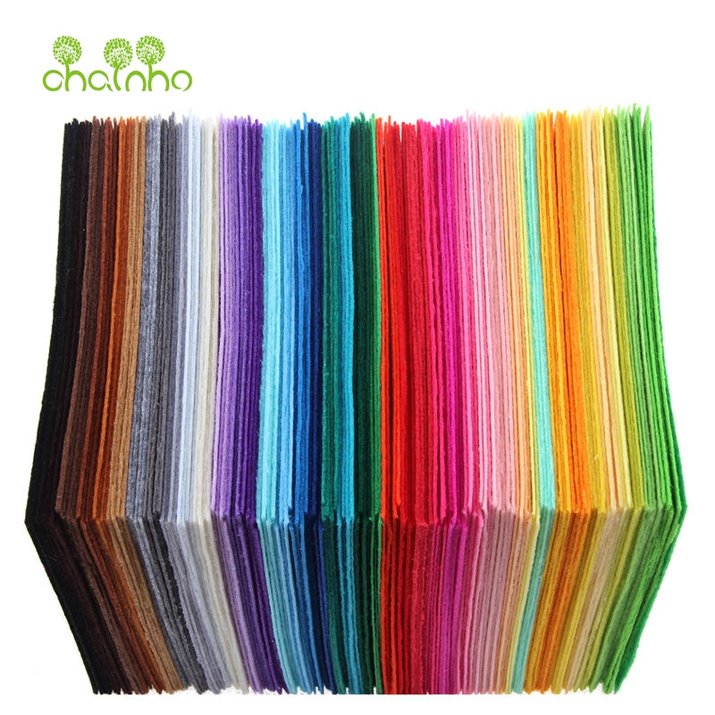 40pcs 15cm*15cm Nonwoven Felt Fabric/1mm Thickness/Polyester Cloth of Home Decoration Bundle for Sewing Dolls & Crafts