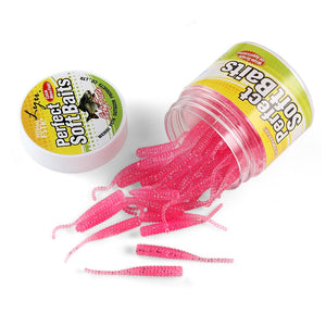 50pcs 0.3g 4cm Fishing Lure mini Soft Worm Shrimp Jerkbait Fish Ocean Rock lure bass soft fish smell Leurre Souple soft bait