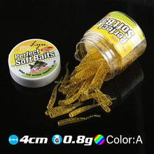 Load image into Gallery viewer, 50pcs 0.3g 4cm Fishing Lure mini Soft Worm Shrimp Jerkbait Fish Ocean Rock lure bass soft fish smell Leurre Souple soft bait