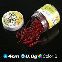 Load image into Gallery viewer, 50pcs 0.3g 4cm Fishing Lure mini Soft Worm Shrimp Jerkbait Fish Ocean Rock lure bass soft fish smell Leurre Souple soft bait