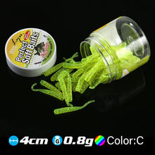Load image into Gallery viewer, 50pcs 0.3g 4cm Fishing Lure mini Soft Worm Shrimp Jerkbait Fish Ocean Rock lure bass soft fish smell Leurre Souple soft bait
