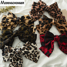 Load image into Gallery viewer, New Arrival Barrette 3 layers Leopard Print Hairpin Large Bow Hair Clip Accessories