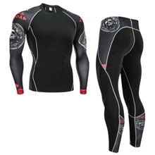 Load image into Gallery viewer, Winter Thermal Underwear Set Men&#39;s Sportswear Gym Training Jogging Tight Suits Plus Size