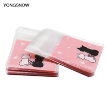 Load image into Gallery viewer, 100pcs Christmas Decorations Small Candy Bags Cute Cat Plastic Bag DIY Gift Bag for Birthday Wedding Xmas New Year Decor Supplie