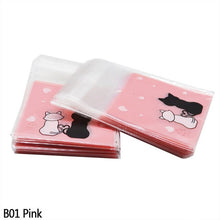 Load image into Gallery viewer, 100pcs Christmas Decorations Small Candy Bags Cute Cat Plastic Bag DIY Gift Bag for Birthday Wedding Xmas New Year Decor Supplie