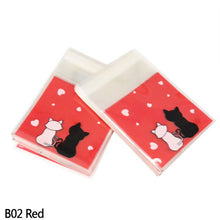 Load image into Gallery viewer, 100pcs Christmas Decorations Small Candy Bags Cute Cat Plastic Bag DIY Gift Bag for Birthday Wedding Xmas New Year Decor Supplie