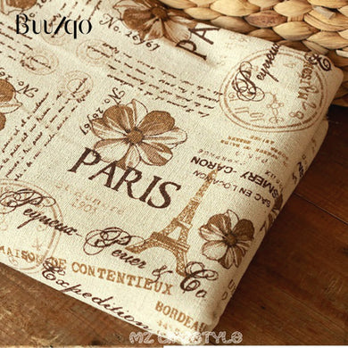 Printed Paris Tower Cotton and Linen Fabric Zakka Style Pillow Tablecloth Tissue