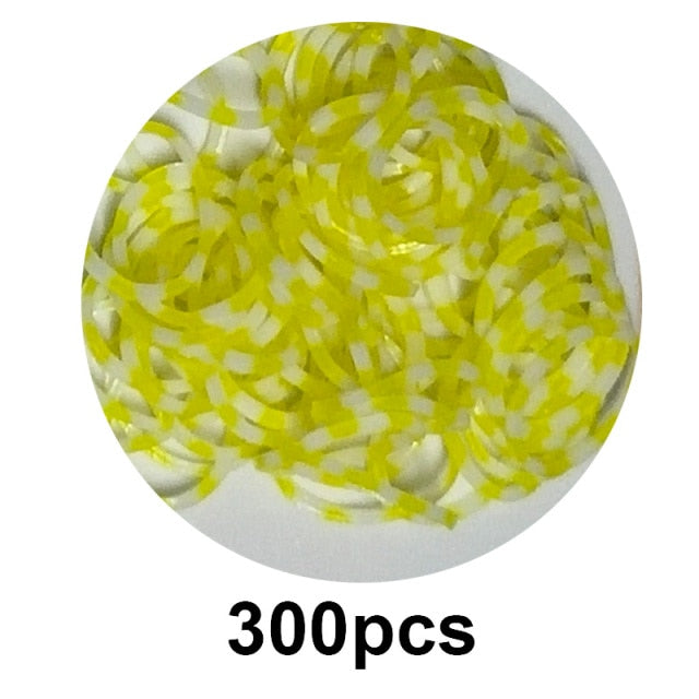300pcs Loom Rubber Bands DIY Toys For Kids Gift Lacing Bracelet Or Hair Rubber Bands Refill Make Woven Bracelets Girls Wholesale