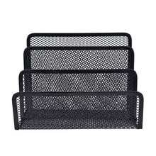 Load image into Gallery viewer, Black Metal Mesh Desk Organizer Desktop Letter Tray File Organiser Office Home Holder