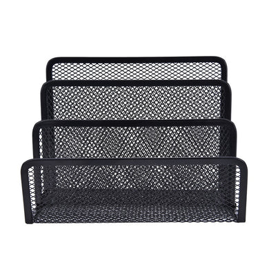 Black Metal Mesh Desk Organizer Desktop Letter Tray File Organiser Office Home Holder