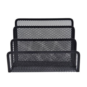 Black Metal Mesh Desk Organizer Desktop Letter Tray File Organiser Office Home Holder