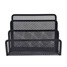 Load image into Gallery viewer, Black Metal Mesh Desk Organizer Desktop Letter Tray File Organiser Office Home Holder