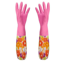 Load image into Gallery viewer, 1xPair Velvet Rubber Long Warm Gloves for Home Kitchen Dish Winter Washing Cleaning