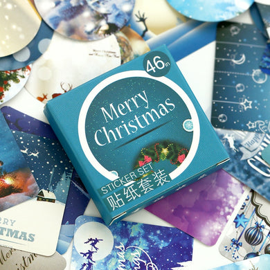 46Pcs Winter Merry Christmas Diary Sticker Scrapbooking Seal Label Decoration School Supplies Stationery Stickers For Album DIY