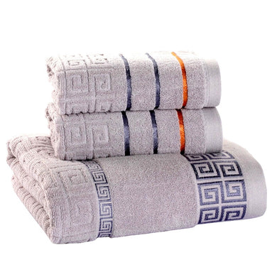 3 Pack Towel Set 100% Cotton 70x140cm Bath Towel and 2 Face Hand Towel Super Soft Absorbent Terry Washcloth For Adults