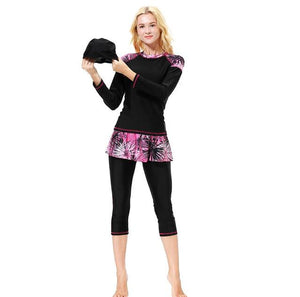 3 PCS Islamic Bourkini Modest Bathing Suit Girls Muslim Swimwear Burkini Long Sleeve Swimsuit for Kids Maillot De Bain Hijab XXL
