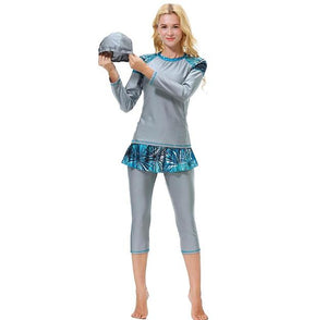 3 PCS Islamic Bourkini Modest Bathing Suit Girls Muslim Swimwear Burkini Long Sleeve Swimsuit for Kids Maillot De Bain Hijab XXL