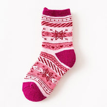 Load image into Gallery viewer, Children Winter Wool Socks Fair Isle Jacquard Weave Pattern Socks for Boys Girls Thickening Keep Warm Breathable Kids Socks