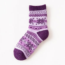 Load image into Gallery viewer, Children Winter Wool Socks Fair Isle Jacquard Weave Pattern Socks for Boys Girls Thickening Keep Warm Breathable Kids Socks