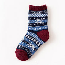 Load image into Gallery viewer, Children Winter Wool Socks Fair Isle Jacquard Weave Pattern Socks for Boys Girls Thickening Keep Warm Breathable Kids Socks