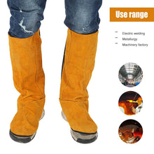 Load image into Gallery viewer, Leather Flame Retardant Welding Spats Safety Boot Flame Heat Abrasion Resistant Foot Safety Protection