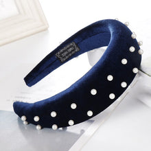 Load image into Gallery viewer, 2019 Chic Pearl Beads Thick Velvet Women Wide Headband Hair Accessories Sponge Head Hoop Turban Female Korean Stretch Hair Bands