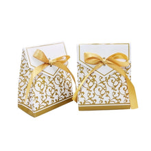 Load image into Gallery viewer, 10Pcs Gold Silver Paper Candy Box Gift Bag Wedding Gift Packaging Baby Shower Favors Birthday Party Supplies Wedding Candy Box