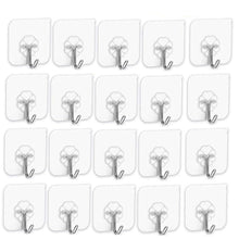 Load image into Gallery viewer, 20Pcs/Set Transparent Seamless Self-Adhesive Hook Load Bearing 10KG Waterproof Strong Hanger