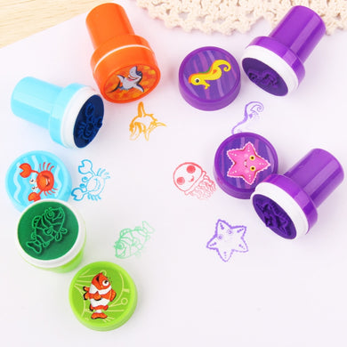 10pcs/Set Children Toy Cartoon Animals Fruits Seal Rubber Stamp Scrapbooking