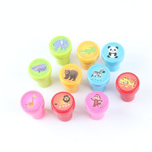 Load image into Gallery viewer, 10pcs/Set Children Toy Cartoon Animals Fruits Seal Rubber Stamp Scrapbooking